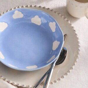 Anthropologie Vida Icon Stoneware Pasta Bowl Clouds